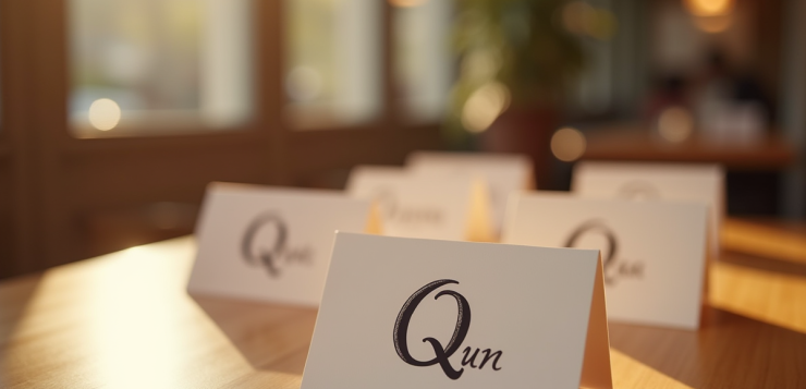 Table de café français avec noms commençant par Q
