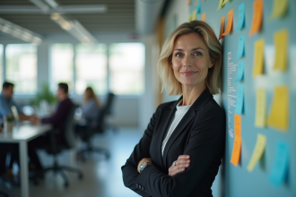 Femme d affaires en tenue professionnelle dans un bureau moderne