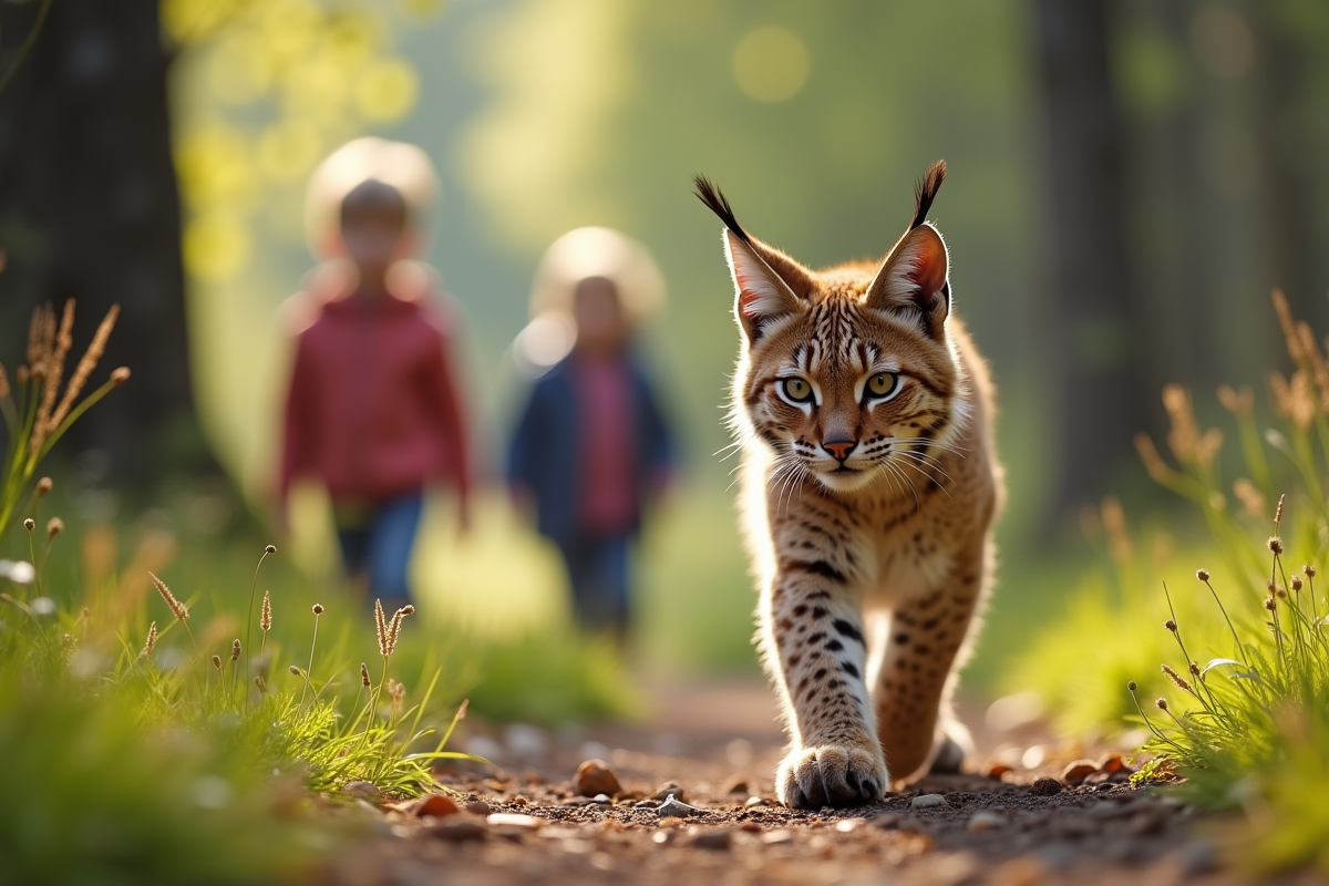 Jeune lynx curieux près d